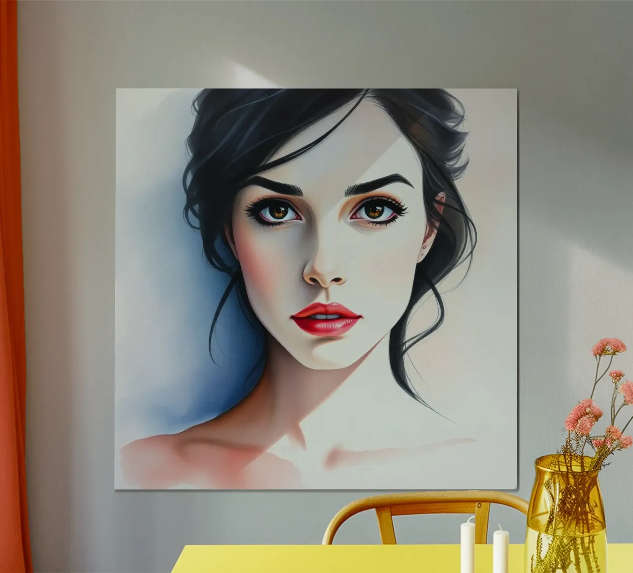 Mooi portret van een jonge vrouw met fascinerende ogen hahnemühle van DesignDoodle