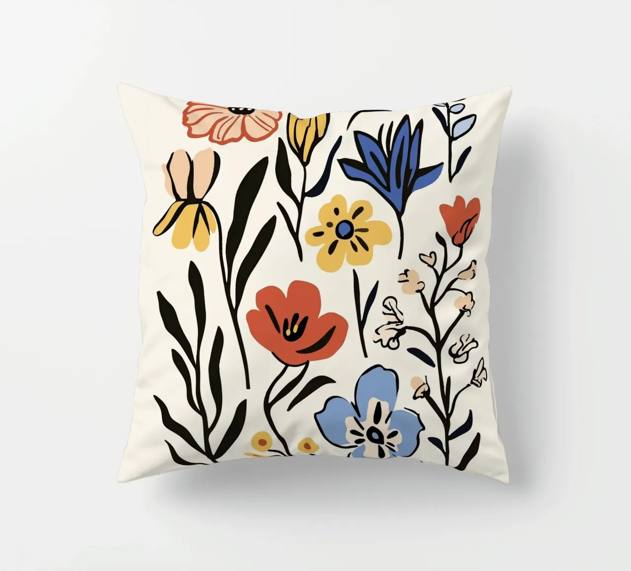 Mercato dei fiori, Copenaghen, Danimarca, Illustrazione cuscino da Peaches Art Prints