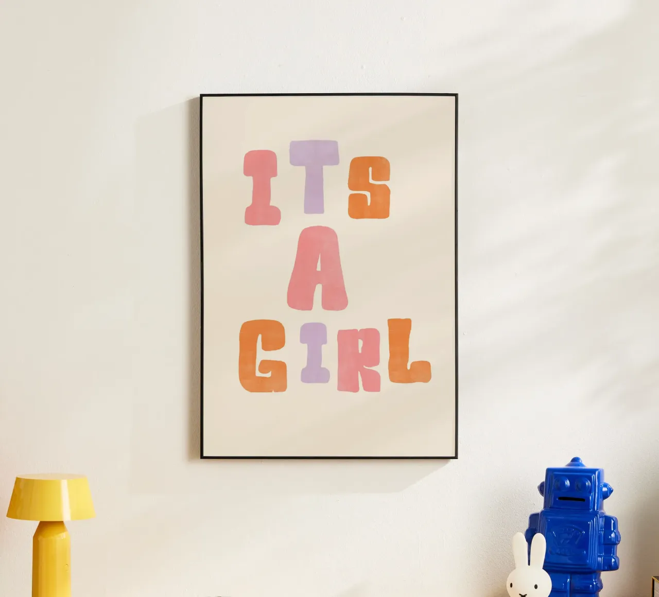 It’s a Girl! | Bright & Joyful Baby Announcement Print alluminio dibond da PrintCessStudio