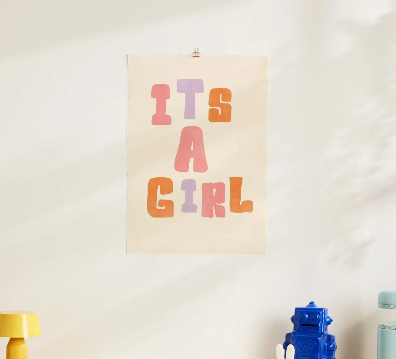 It’s a Girl! | Bright & Joyful Baby Announcement Print carta hahnemühle da PrintCessStudio
