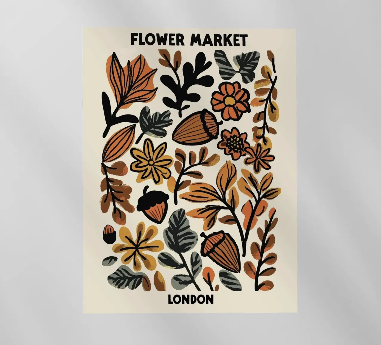 Mercato dei fiori, Londra, Inghilterra, Autunno, Illustrazione pellicola backlit da Peaches Art Prints