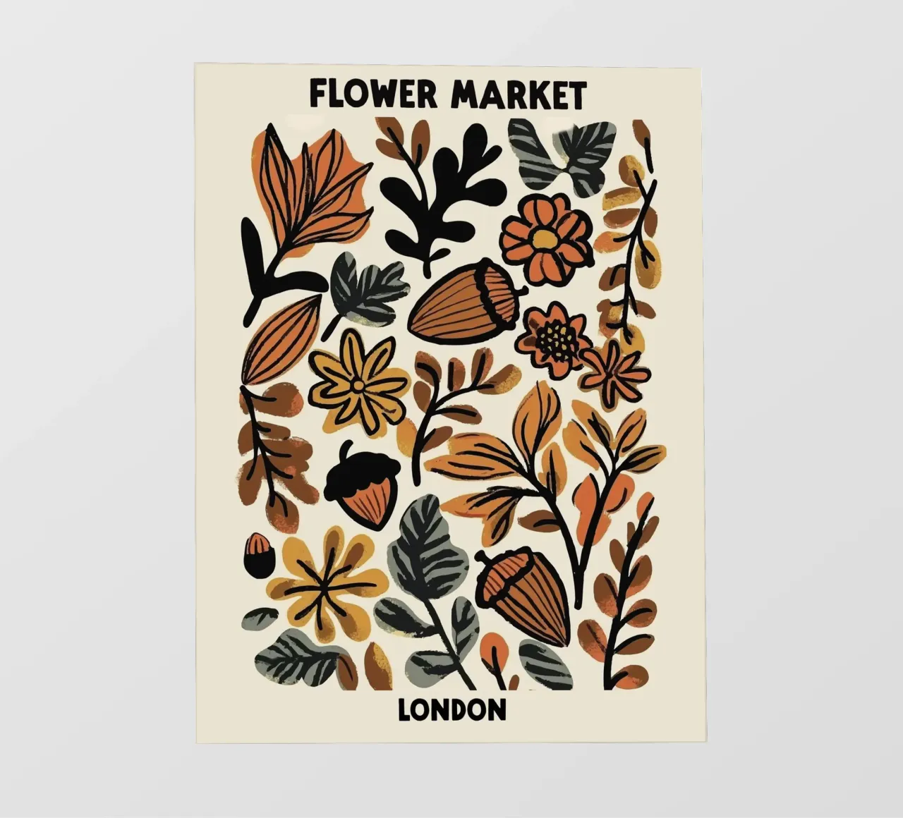 Mercato dei fiori, Londra, Inghilterra, Autunno, Illustrazione pellicola backlit da Peaches Art Prints