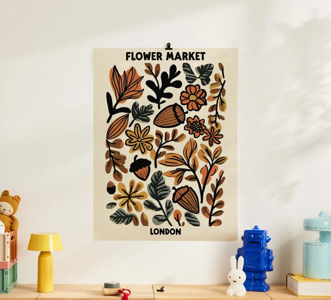 Mercato dei fiori, Londra, Inghilterra, Autunno, Illustrazione carta hahnemühle da Peaches Art Prints