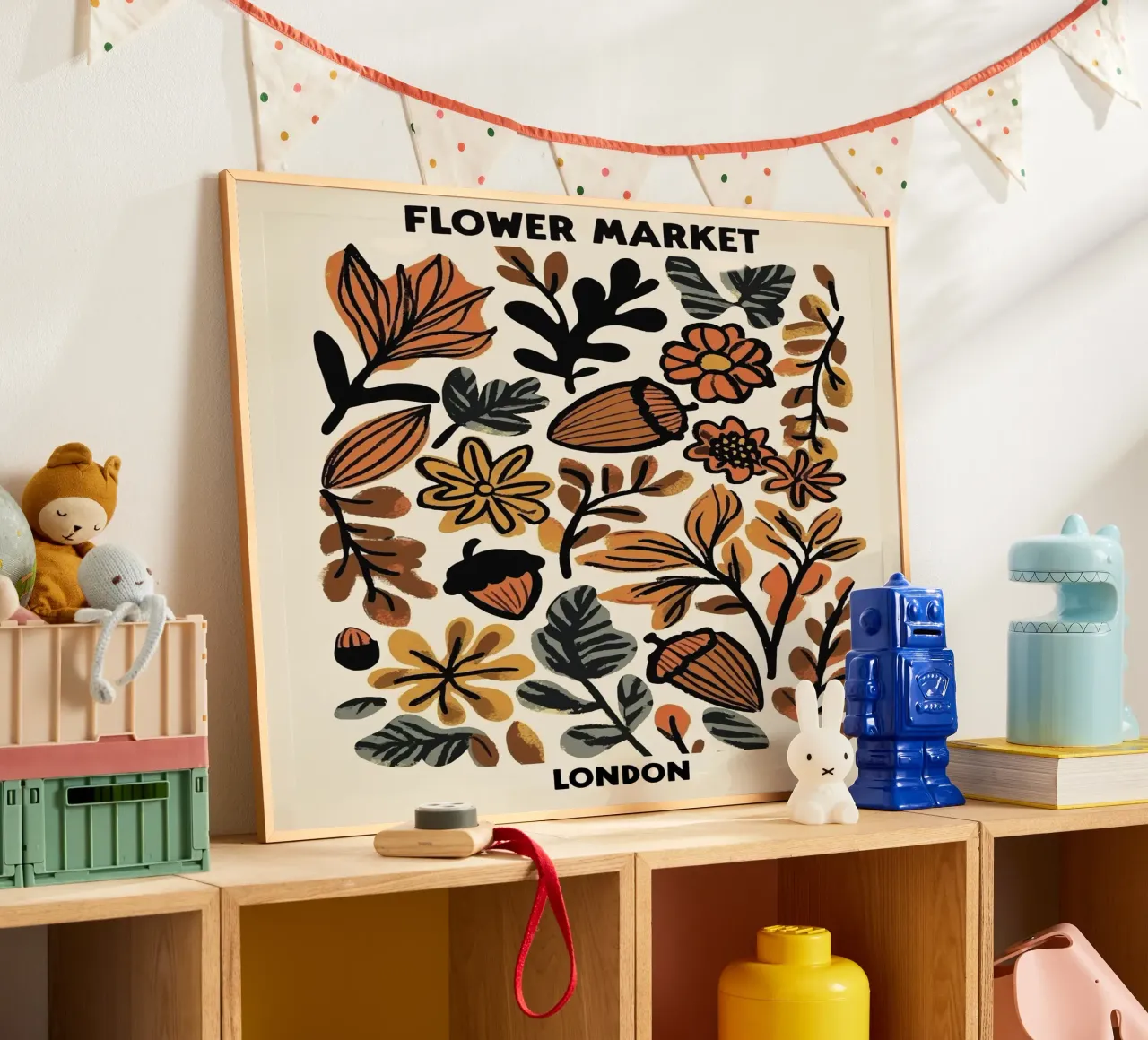 Mercato dei fiori, Londra, Inghilterra, Autunno, Illustrazione carta hahnemühle da Peaches Art Prints