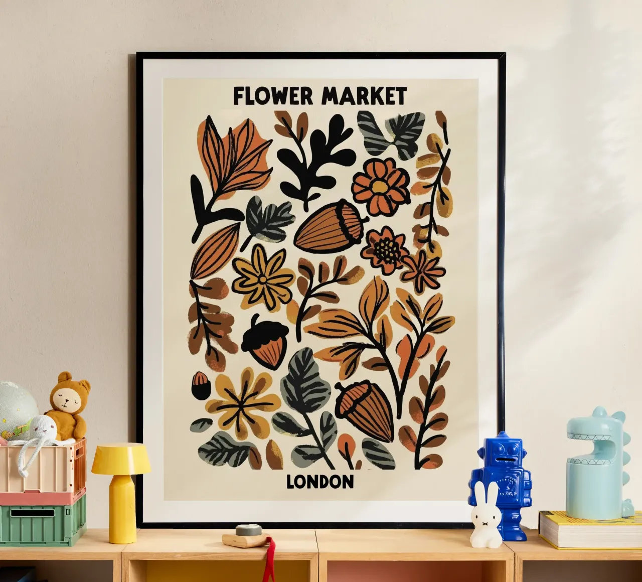 Mercato dei fiori, Londra, Inghilterra, Autunno, Illustrazione carta hahnemühle da Peaches Art Prints