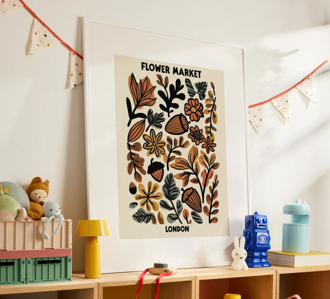 Mercato dei fiori, Londra, Inghilterra, Autunno, Illustrazione carta hahnemühle da Peaches Art Prints