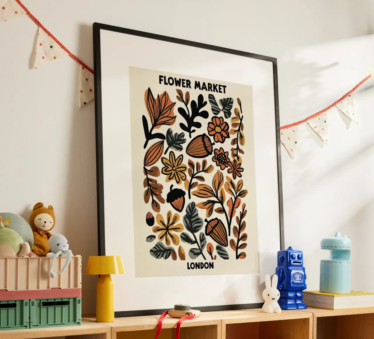 Mercato dei fiori, Londra, Inghilterra, Autunno, Illustrazione carta hahnemühle da Peaches Art Prints