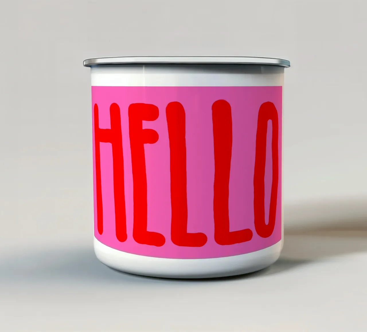 Hello pinky tazza in smalto da Hej Ibiza by Ute Arnold