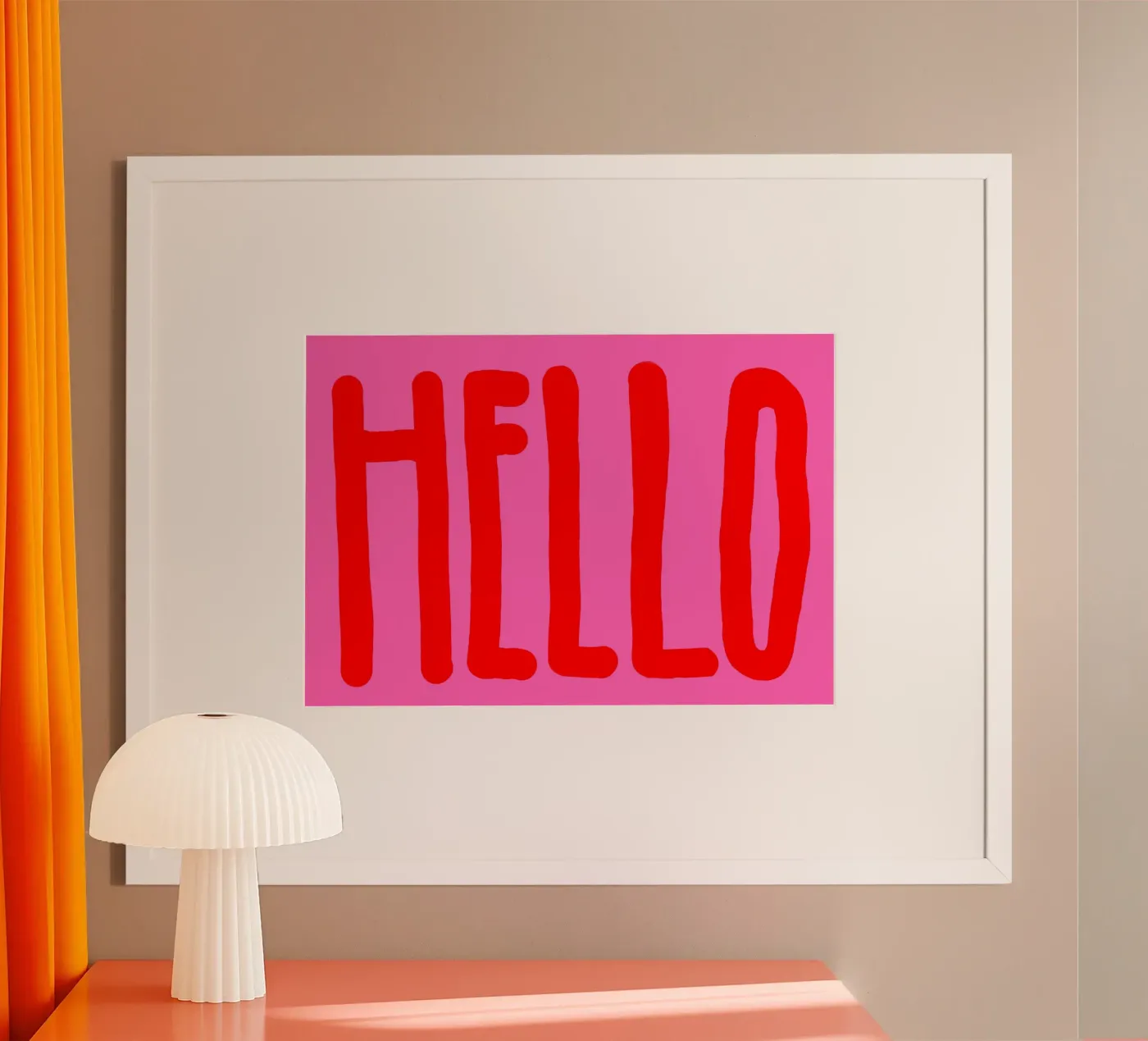 Hello pinky poster by Hej Ibiza by Ute Arnold