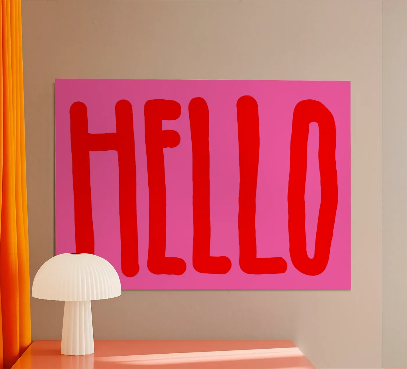 Hello pinky poster by Hej Ibiza by Ute Arnold