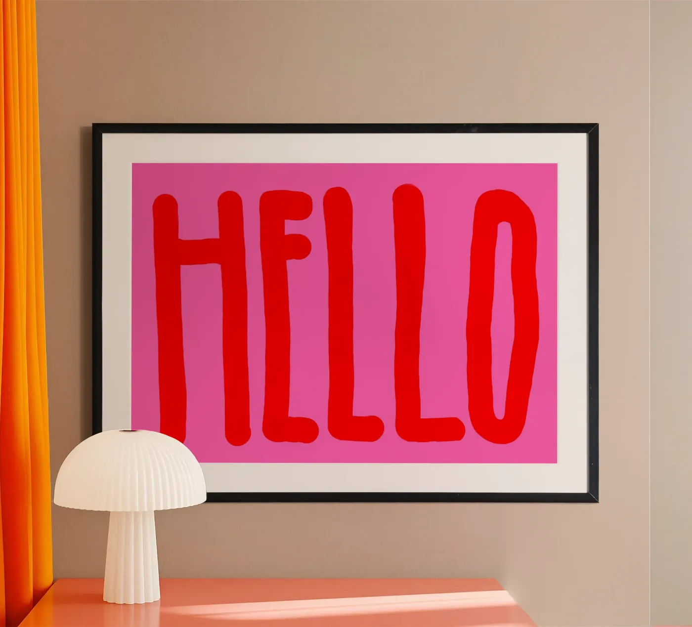 Hello pinky poster by Hej Ibiza by Ute Arnold