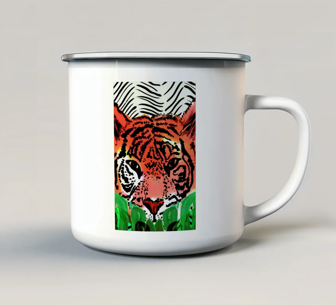 Tiger enamel mug by Amy Sia