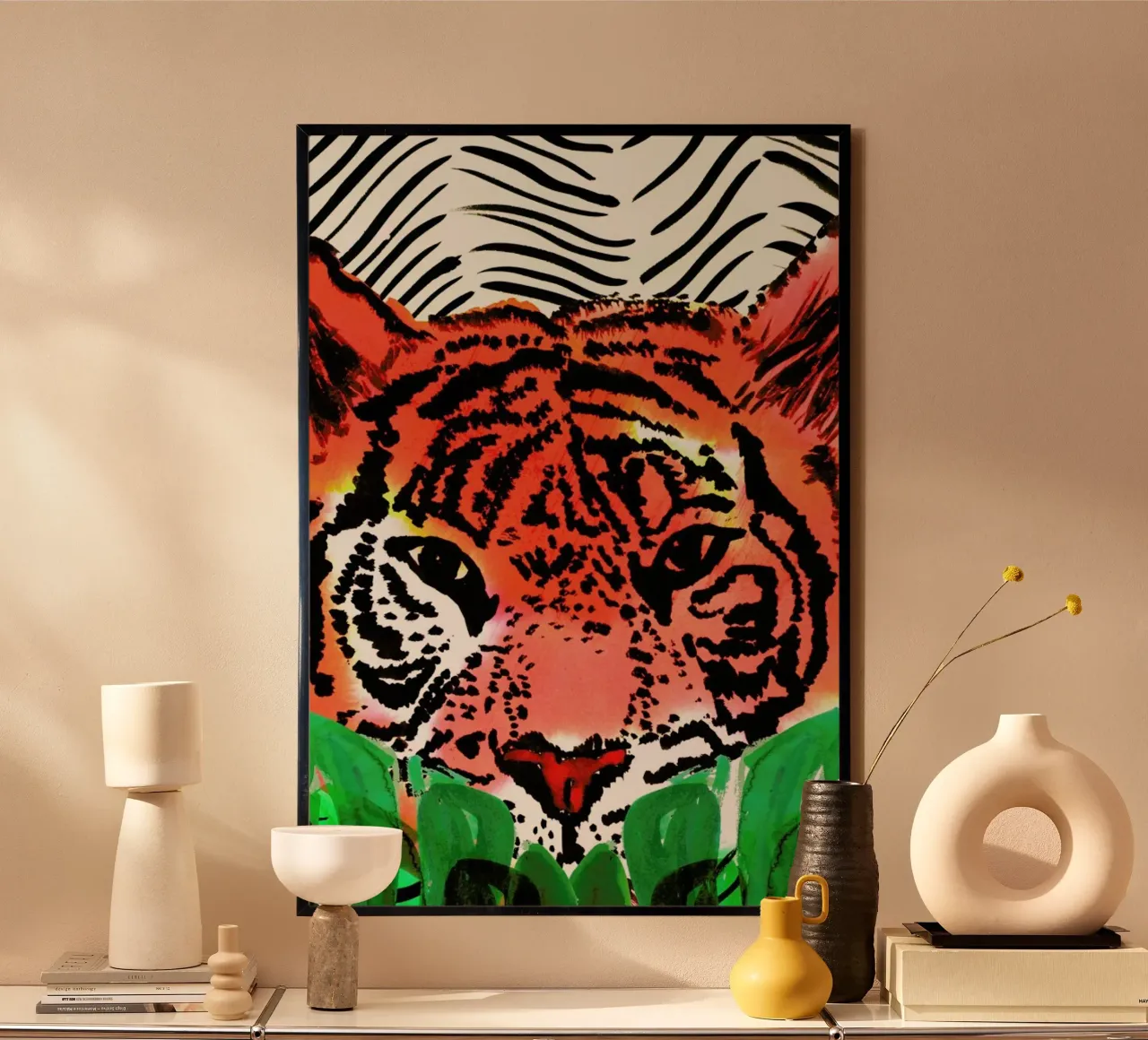 Tiger poster con telaio in plastica da Amy Sia