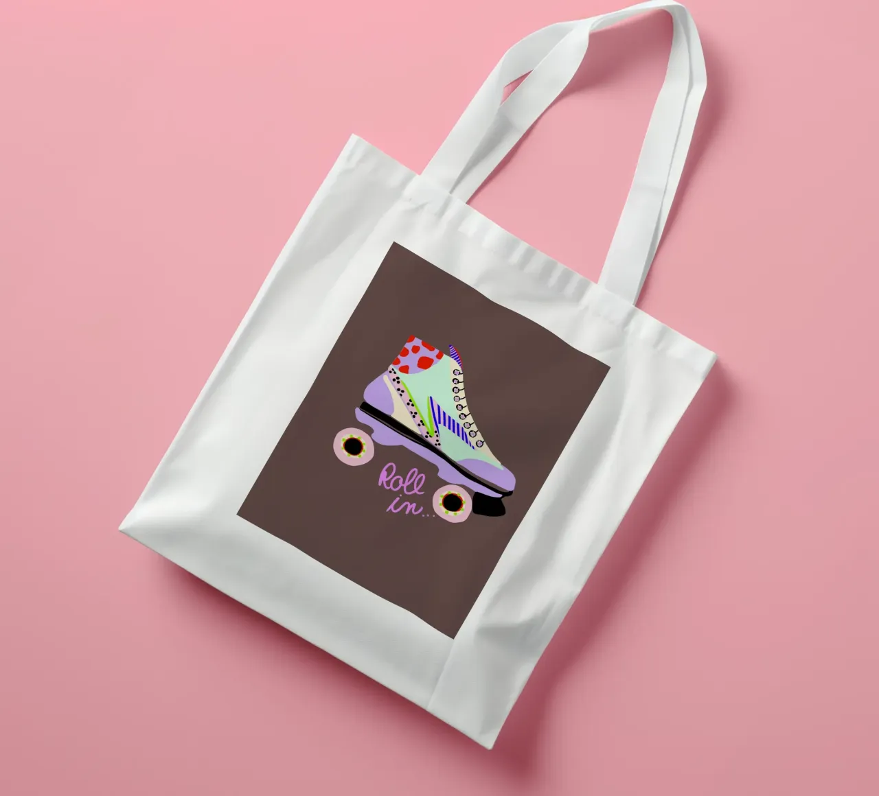 Roll in Rollschuh borsa in juta da Hej Ibiza by Ute Arnold