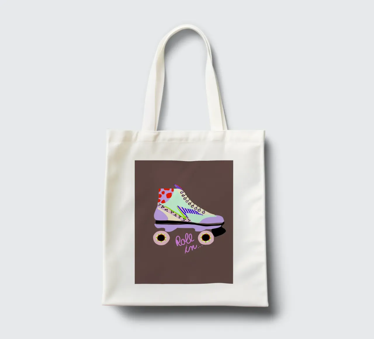 Roll in Rollschuh borsa in juta da Hej Ibiza by Ute Arnold