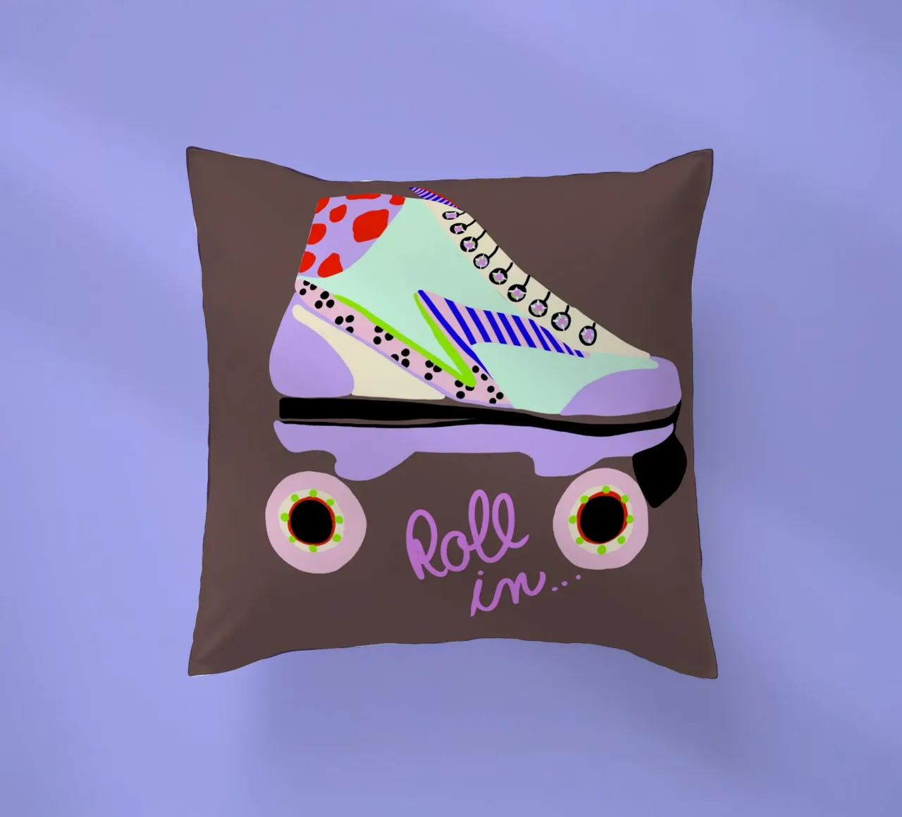 Roll in Rollschuh cuscino da Hej Ibiza by Ute Arnold