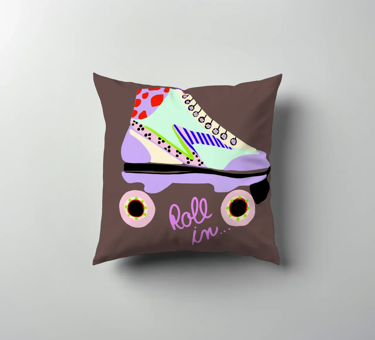 Roll in Rollschuh cuscino da Hej Ibiza by Ute Arnold