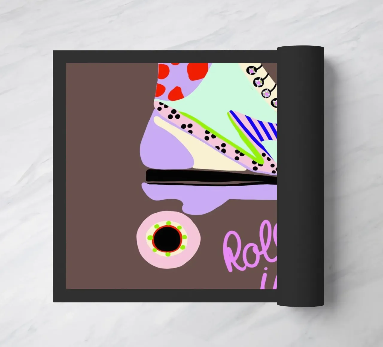 Roll in Rollschuh deurmat van Hej Ibiza by Ute Arnold