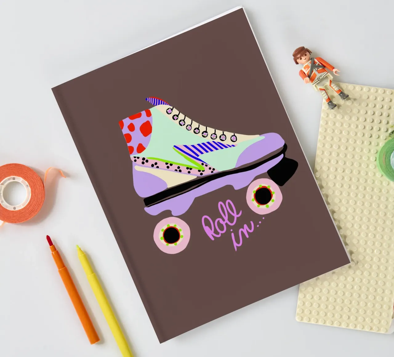 Roll in Rollschuh notitieboek van Hej Ibiza by Ute Arnold