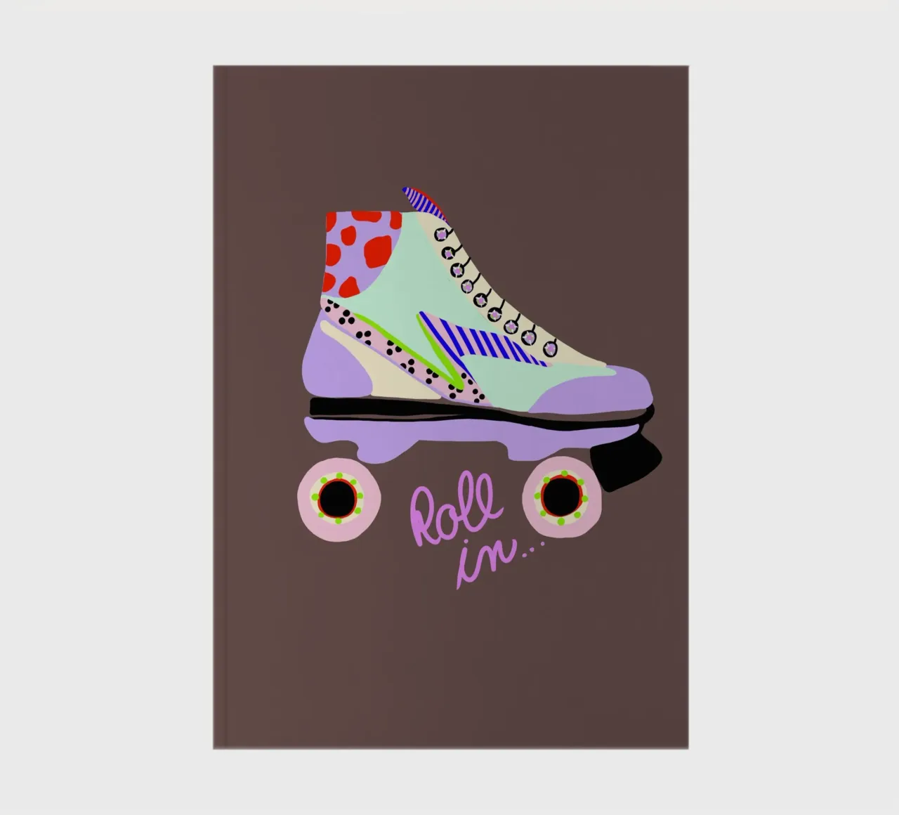 Roll in Rollschuh notebook by Hej Ibiza by Ute Arnold