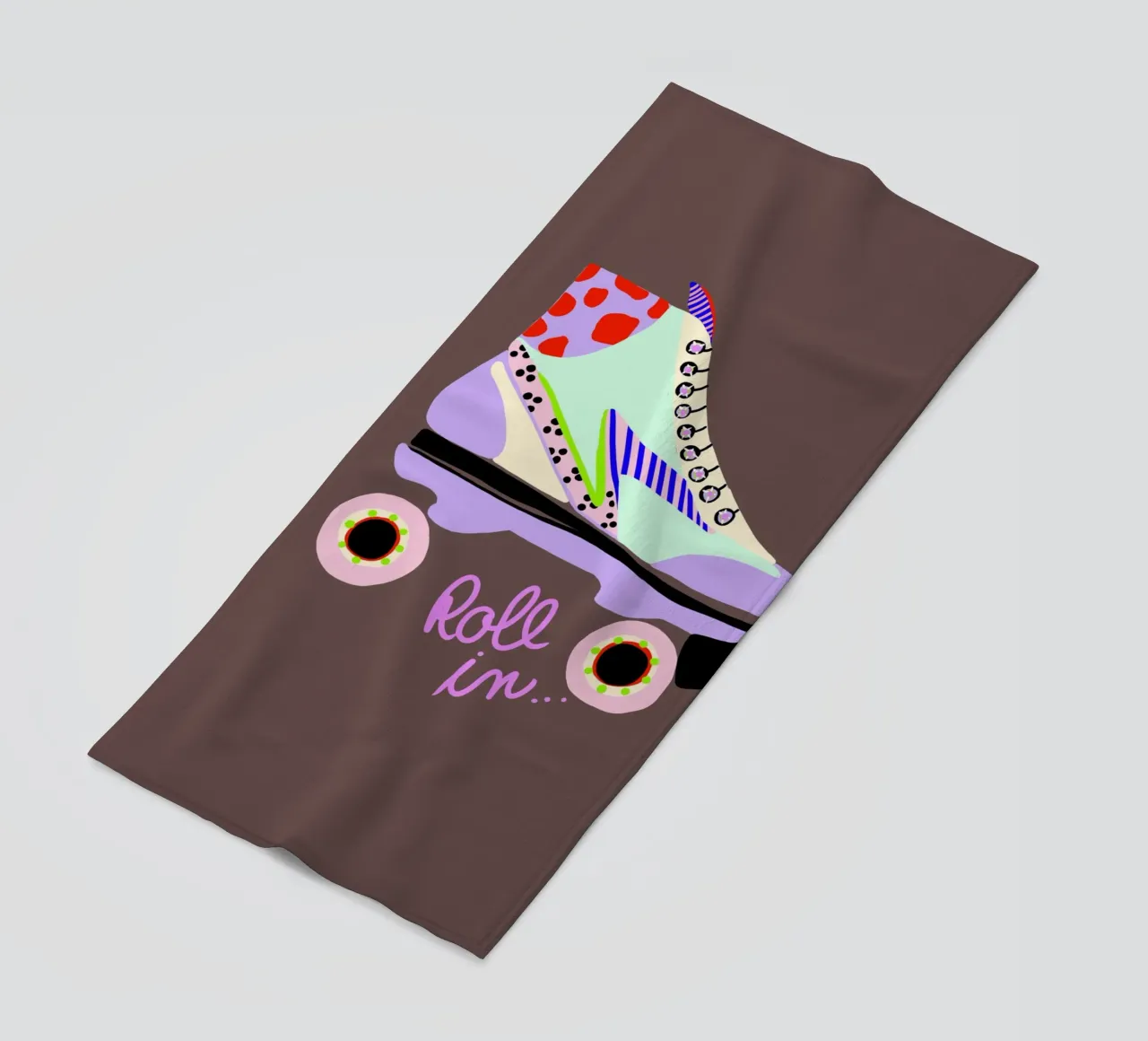 Roll in Rollschuh Strandtuch von Hej Ibiza by Ute Arnold