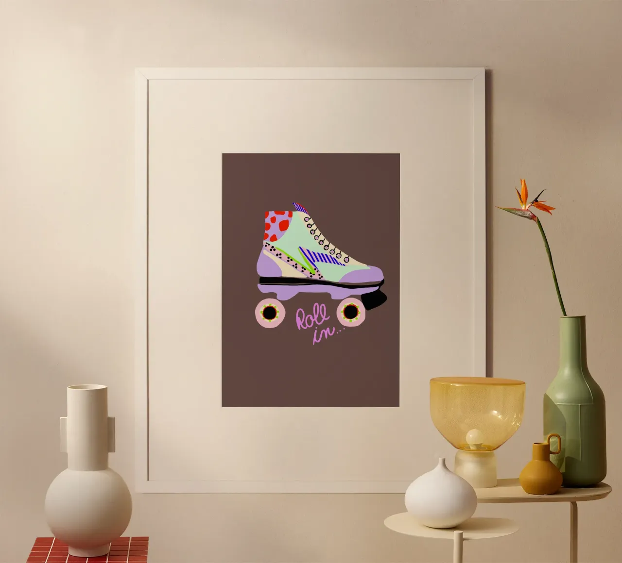 Roll in Rollschuh carta hahnemühle da Hej Ibiza by Ute Arnold