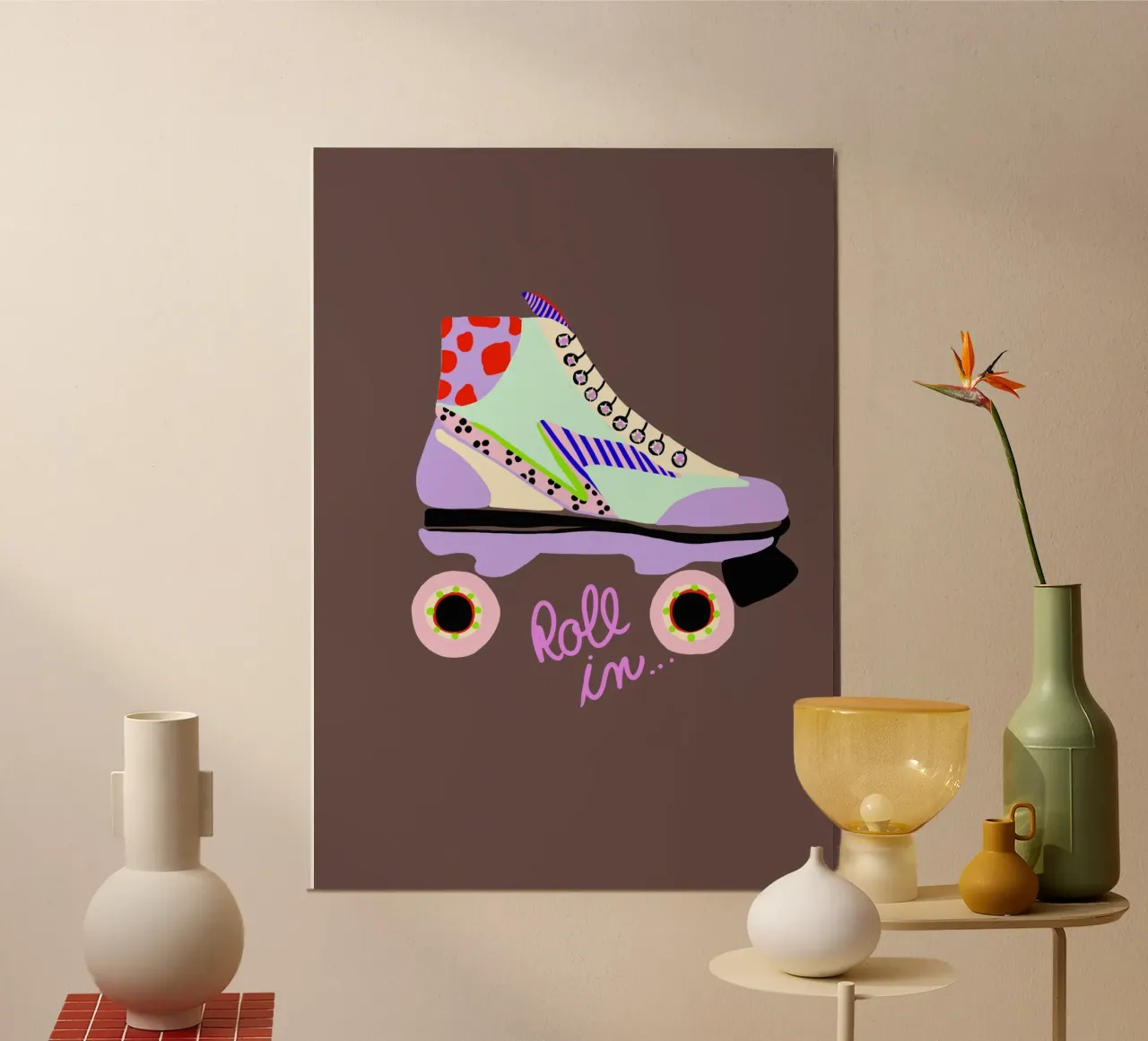 Roll in Rollschuh carta hahnemühle da Hej Ibiza by Ute Arnold