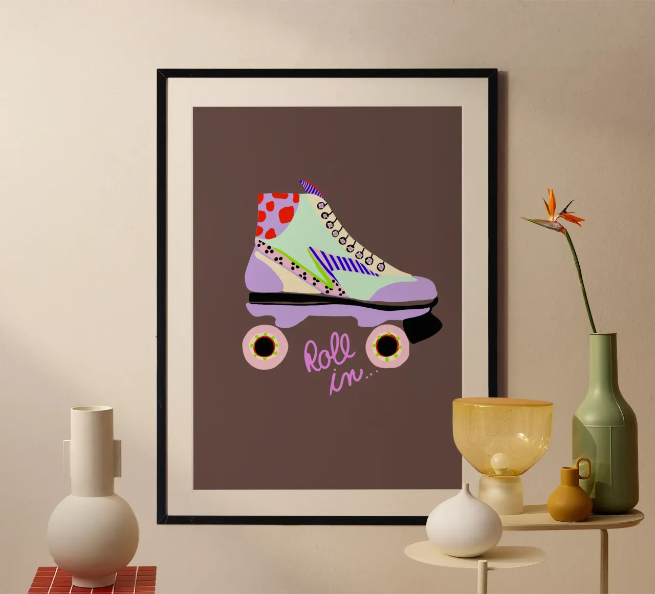 Roll in Rollschuh carta hahnemühle da Hej Ibiza by Ute Arnold