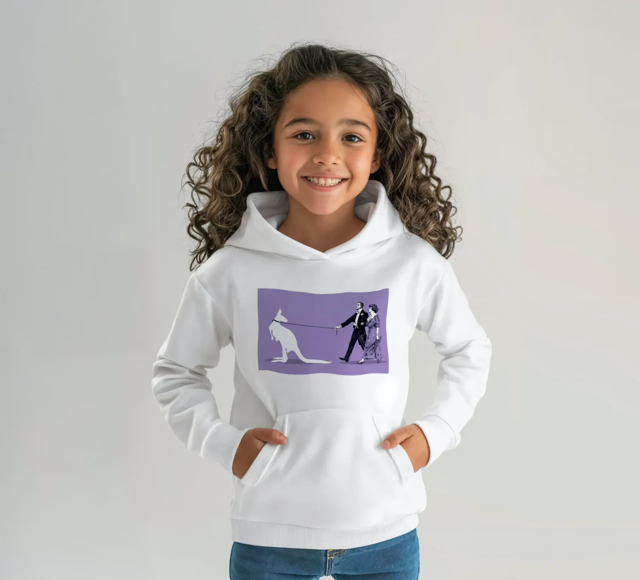 Walking The Kangaroo kids hoodie by Rob Art | Illustration