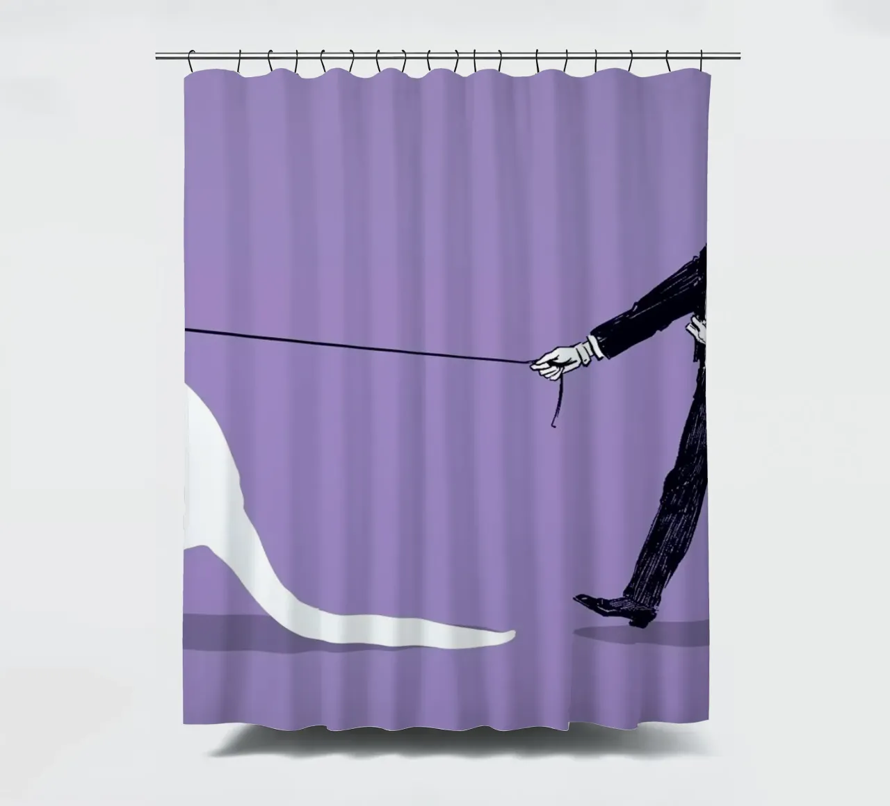 Walking The Kangaroo shower curtain by Rob Art | Illustration