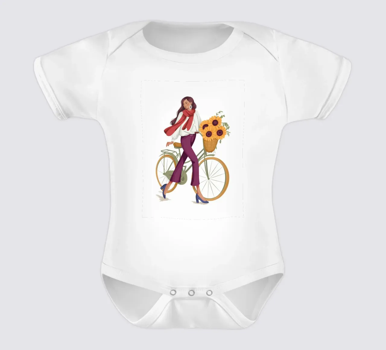 Ciclista gioioso body neonato maniche corte da Artie Shifa