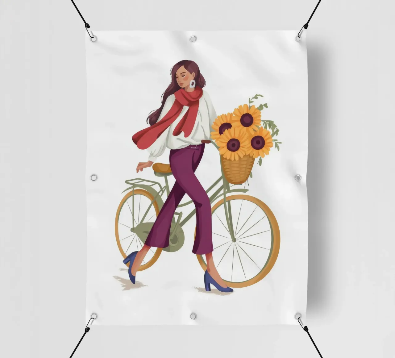 Ciclista gioioso telo in pvc da Artie Shifa