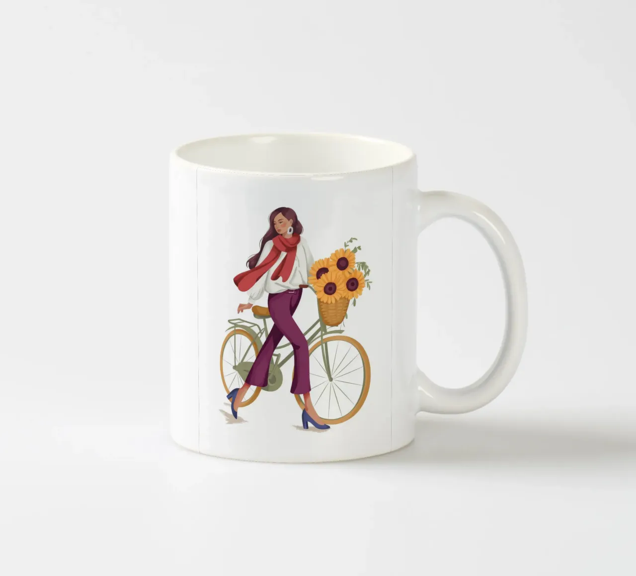 Ciclista gioioso tazza in ceramica da Artie Shifa