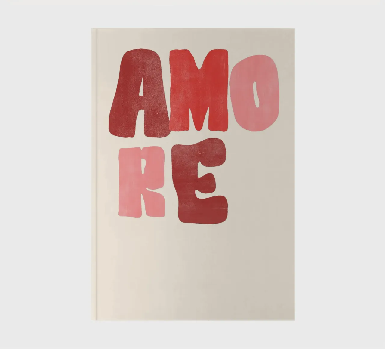 Amore | Bold Red Love Print notebook by PrintCessStudio