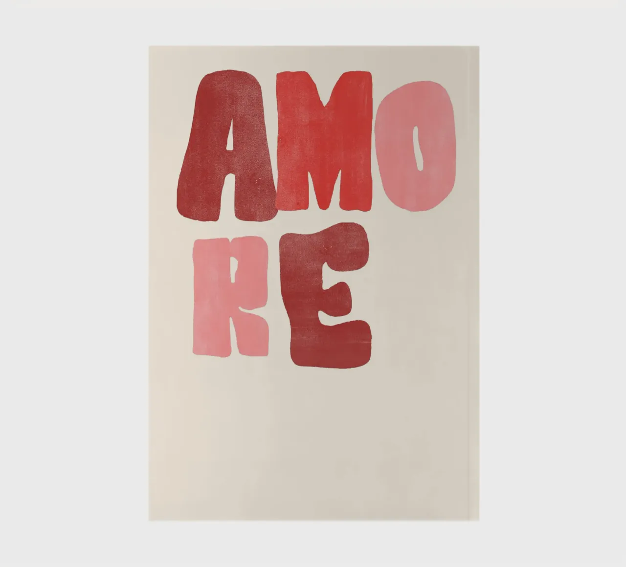 Amore | Bold Red Love Print notebook by PrintCessStudio