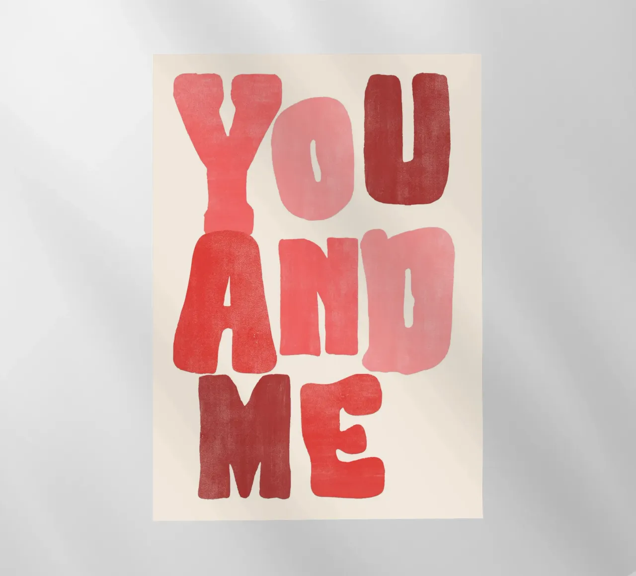 You & Me | Bold Red Love Print pellicola backlit da PrintCessStudio