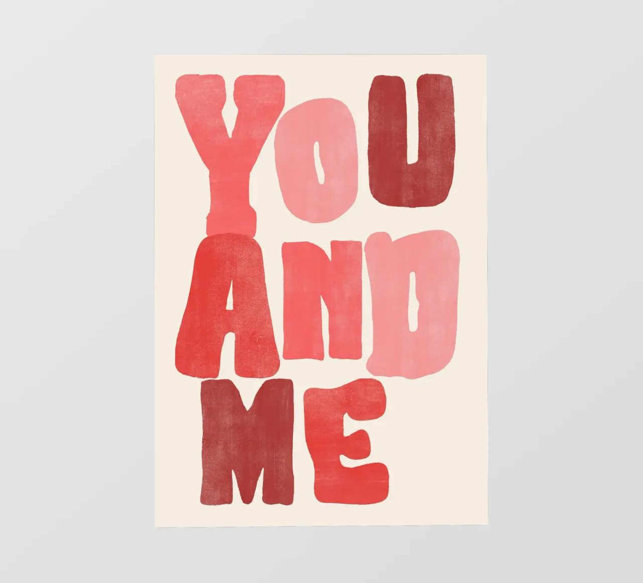 You & Me | Bold Red Love Print pellicola backlit da PrintCessStudio