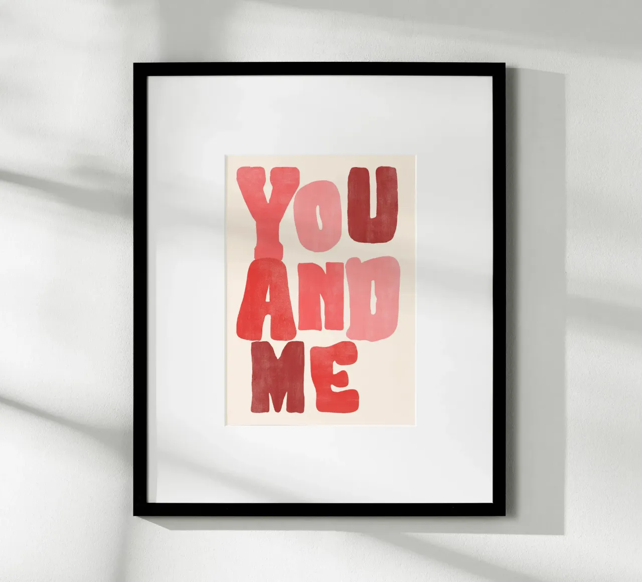 You & Me | Bold Red Love Print poster da PrintCessStudio