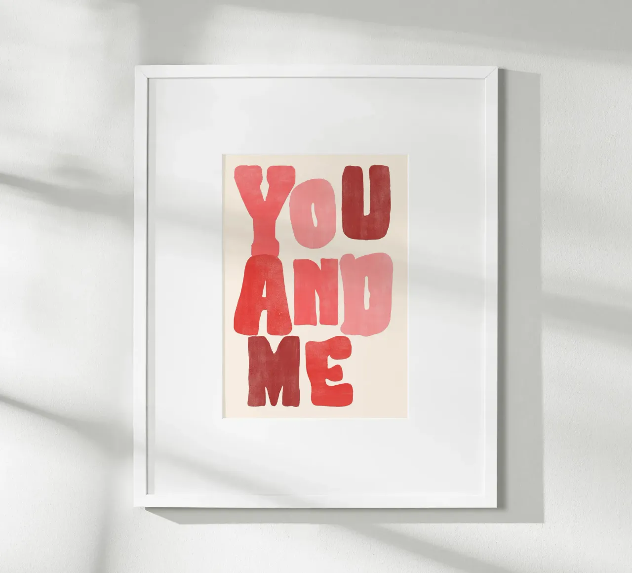 You & Me | Bold Red Love Print poster da PrintCessStudio