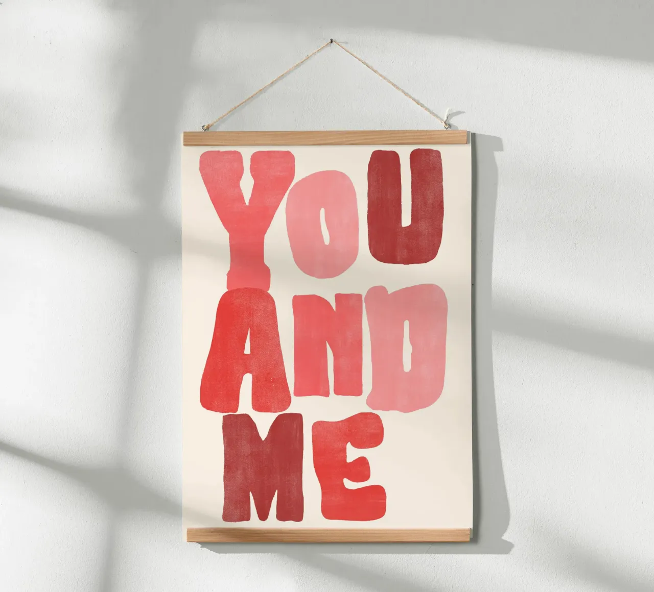 You & Me | Bold Red Love Print poster da PrintCessStudio
