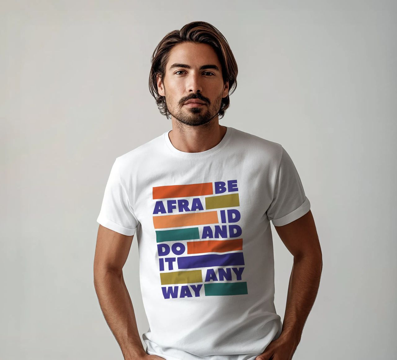 Be Afraid and Do It Anyway Bold Typography Art T-Shirt von showmemars