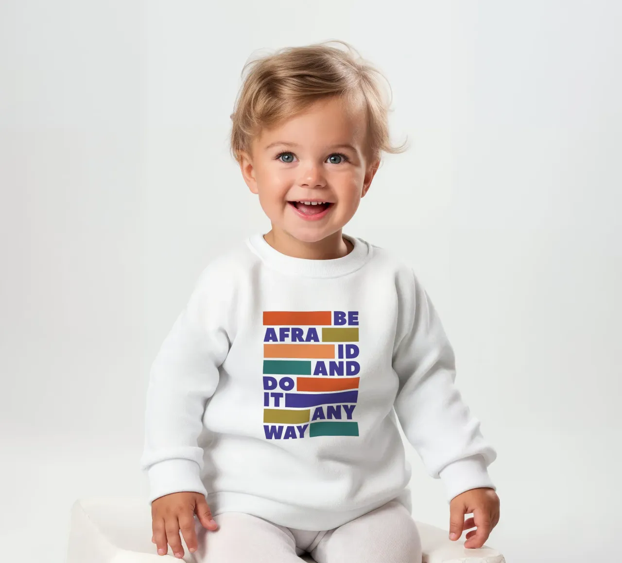 Be Afraid and Do It Anyway Bold Typography Art Baby Sweatshirt von showmemars