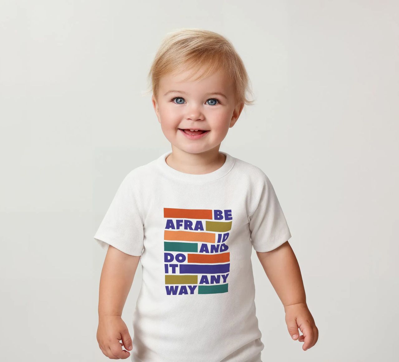 Be Afraid and Do It Anyway Bold Typography Art maglietta neonato da showmemars
