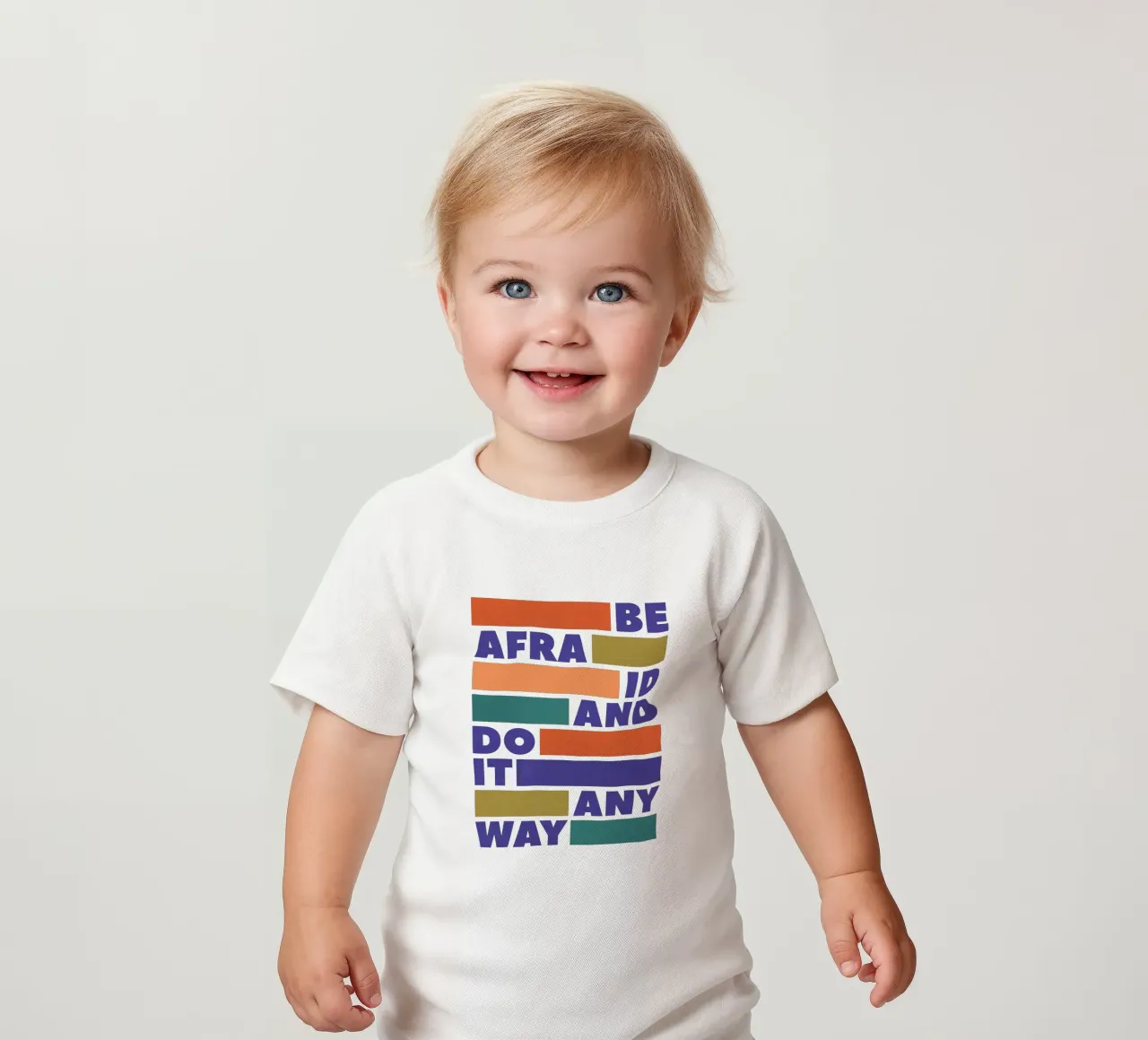 Be Afraid and Do It Anyway Bold Typography Art camiseta de bebé de showmemars