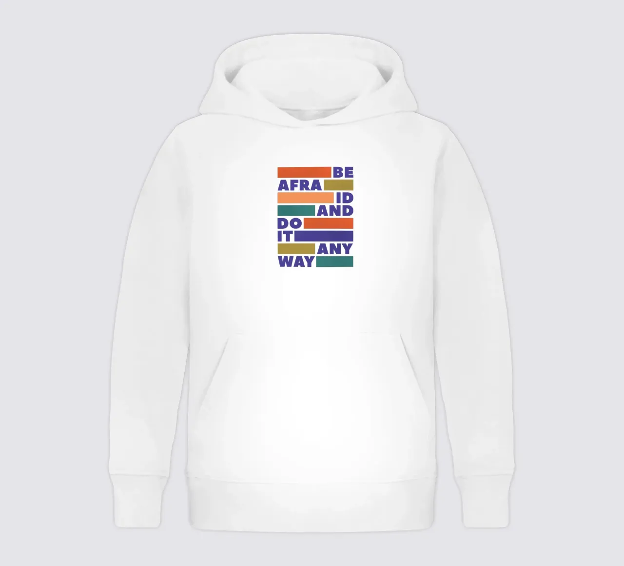 Be Afraid and Do It Anyway Bold Typography Art felpa bambino con cappuccio da showmemars