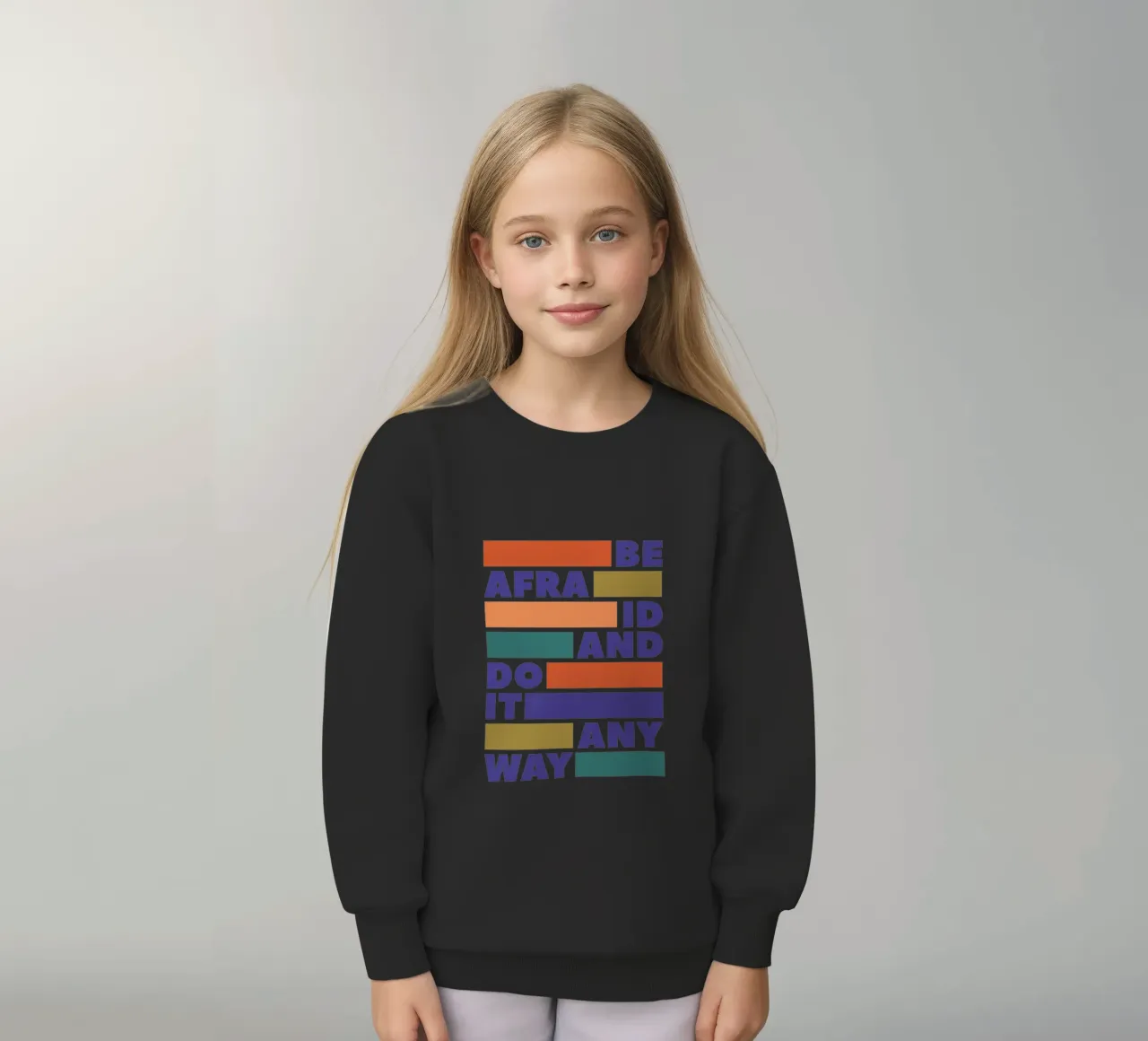 Be Afraid and Do It Anyway Bold Typography Art felpa bambino da showmemars