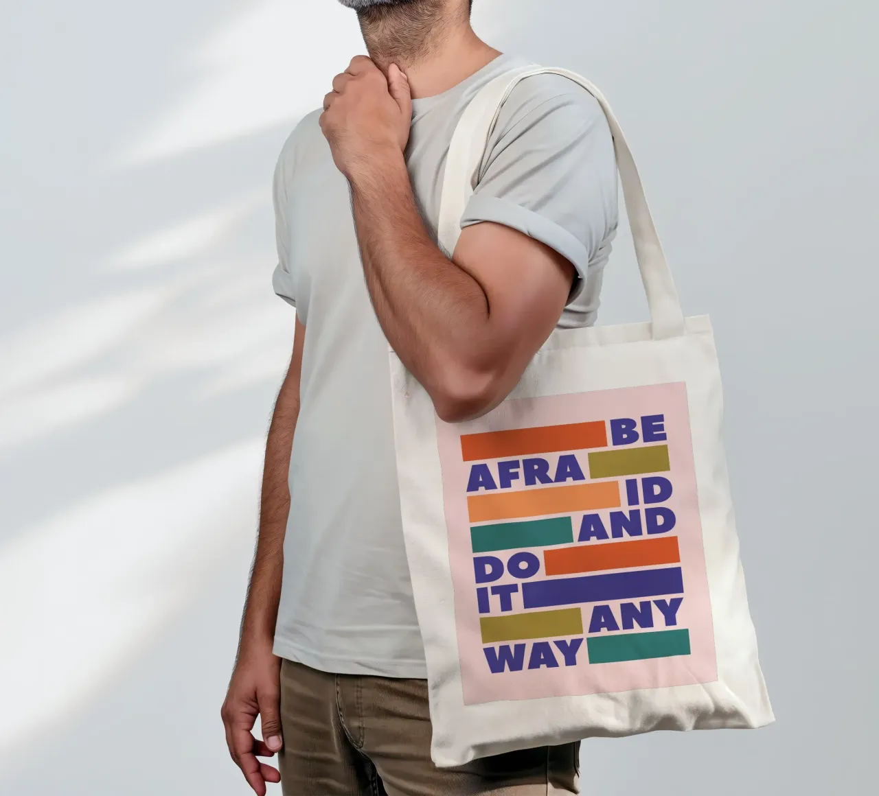 Be Afraid and Do It Anyway Bold Typography Art borsa in juta da showmemars