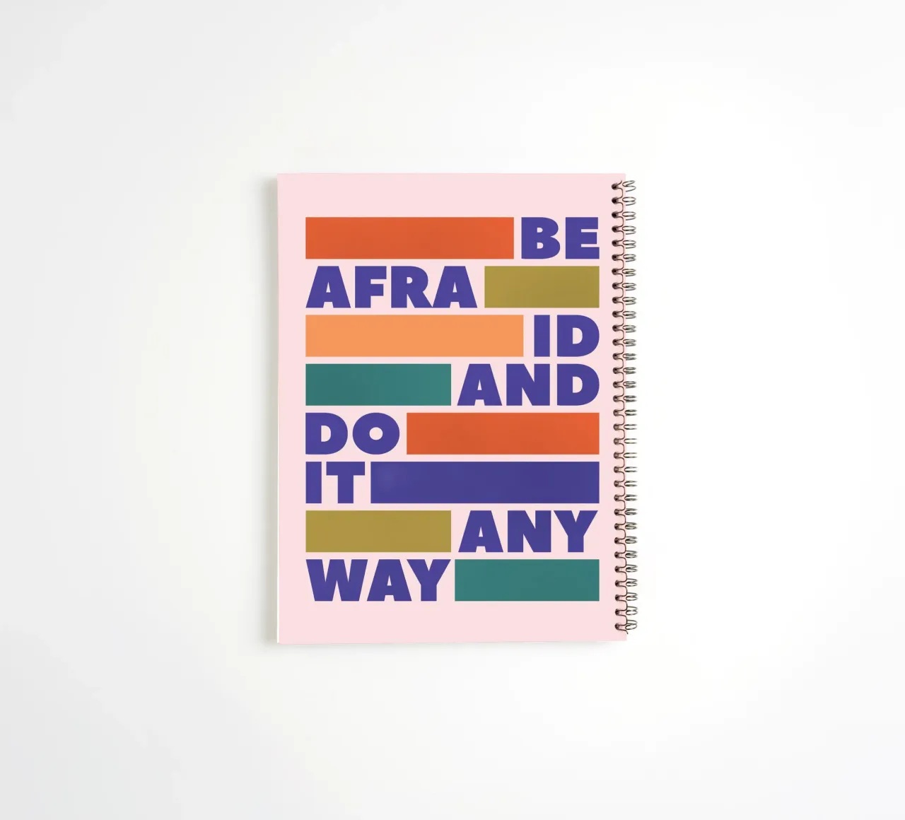Be Afraid and Do It Anyway Bold Typography Art diario ad anelli da showmemars