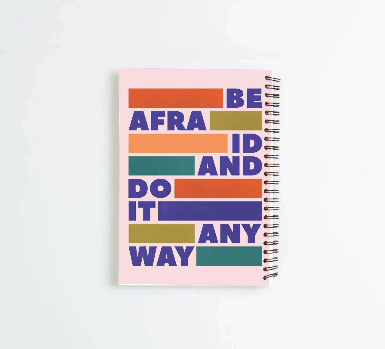 Be Afraid and Do It Anyway Bold Typography Art diario ad anelli da showmemars