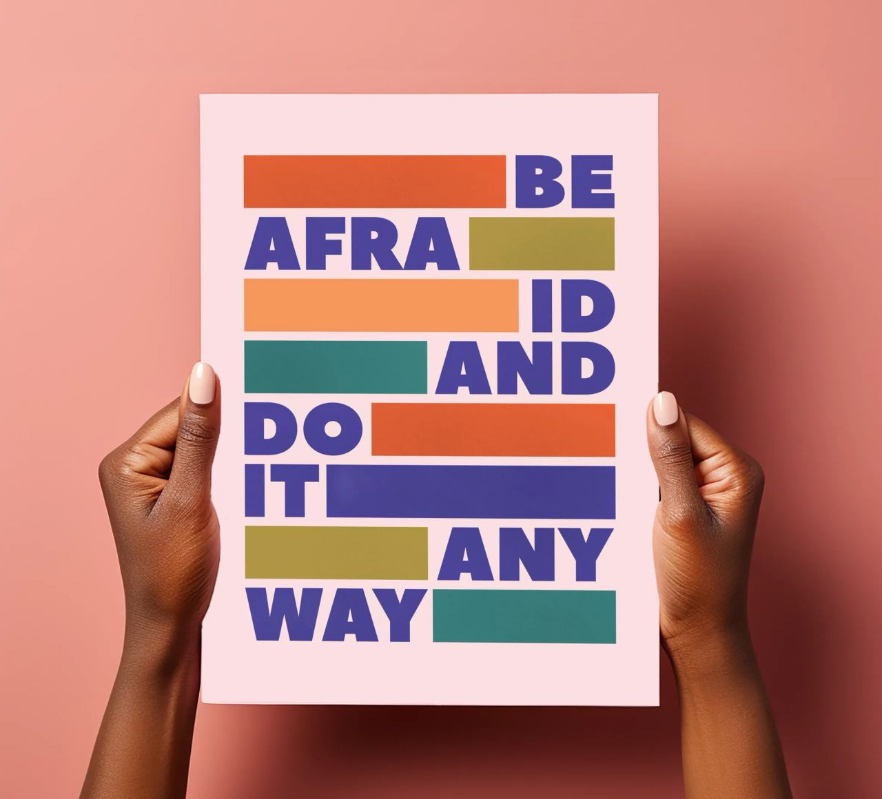 Be Afraid and Do It Anyway Bold Typography Art Stickerbogen von showmemars